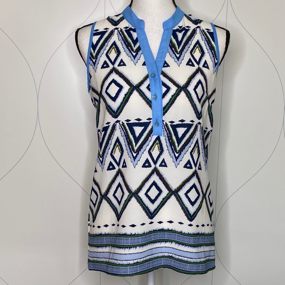 Joy Joy Geometric sleeveless blouse white XS